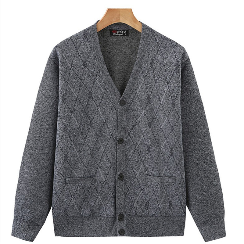 Suéter de Punto de Manga Larga Suelto con Botones de Venta Caliente para Hombre, Prendas de punto Vintage con cuello en V