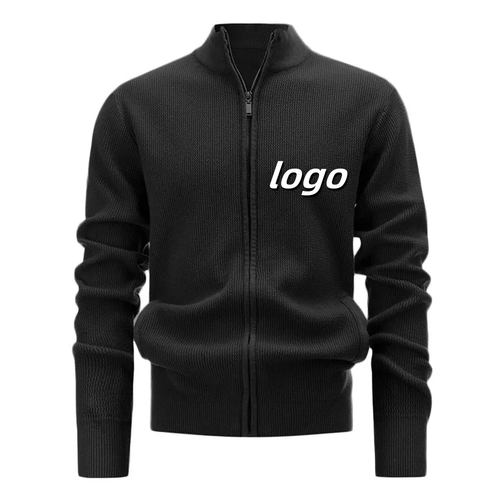 Suéter cárdigan con cremallera completa de marca Streetwear con logotipo personalizado personalizado de Men′s al por mayor