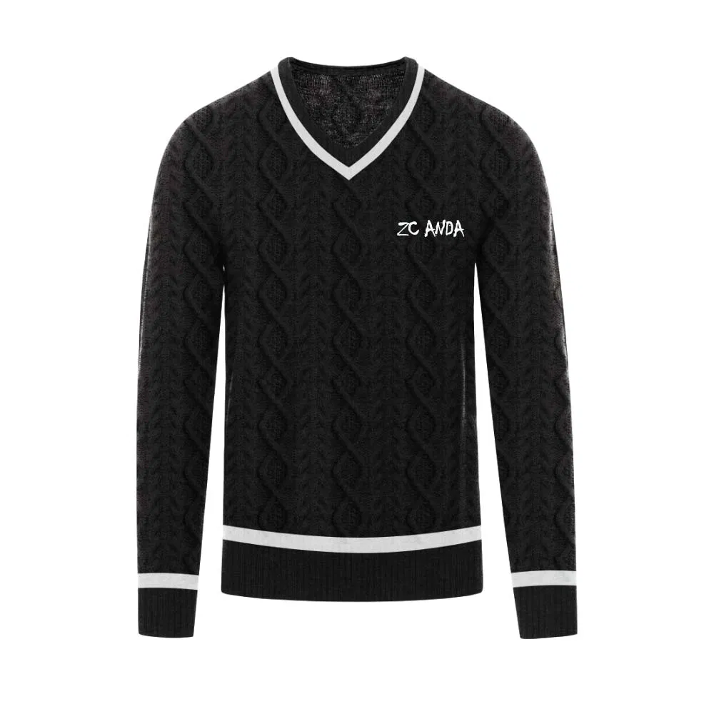 Suéter Con el último Diseño, Patrón de Logotipo Personalizado y Tamaño, Top de suéter Sólido de punto para Unisex