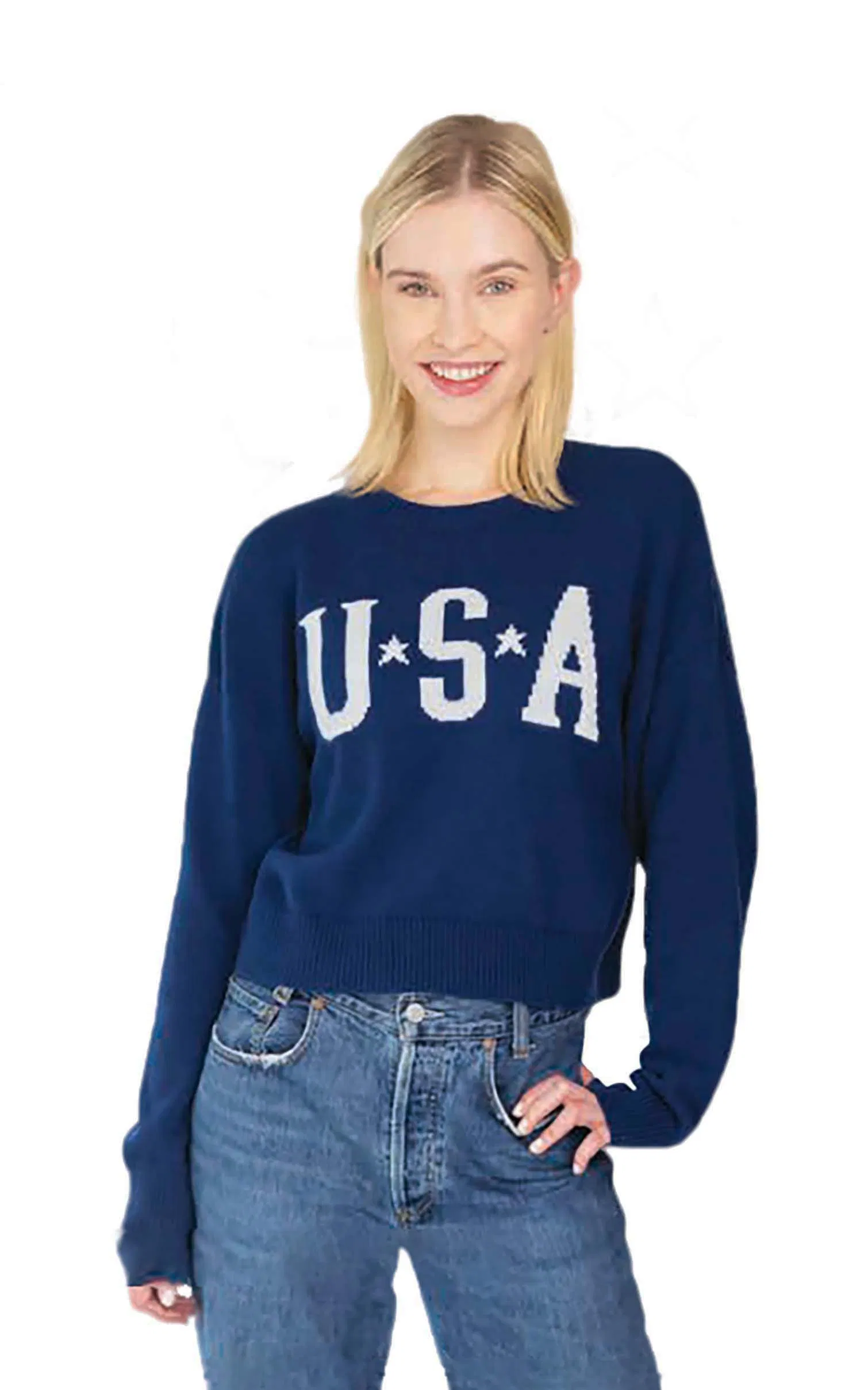 Jersey Casual de Cuello Redondo de la Marina de Guerra de los EEUU de las Señoras de la nueva llegada Ropa acogedora del suéter