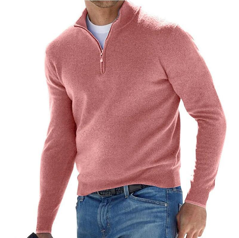 Fábrica de Ropa 2025 Invierno Nueva Moda para Hombres&amp;prime;Los Suéteres de lana con cremallera de Negocios Mantienen la Ropa Abrigada Suéteres de punto con logotipo personalizado para Hombres