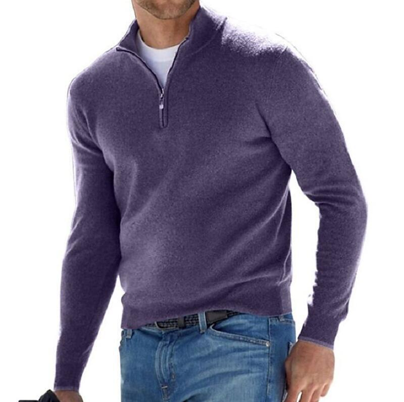 Fábrica de Ropa 2025 Invierno Nueva Moda para Hombres&amp;prime;Los Suéteres de lana con cremallera de Negocios Mantienen la Ropa Abrigada Suéteres de punto con logotipo personalizado para Hombres