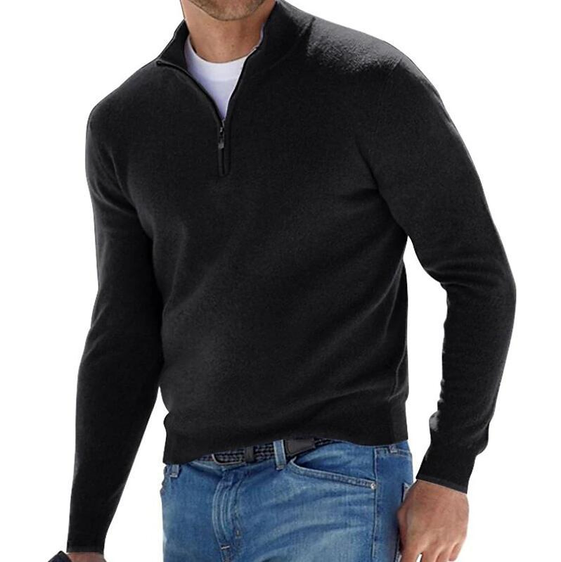 Fábrica de Ropa 2025 Invierno Nueva Moda para Hombres&amp;prime;Los Suéteres de lana con cremallera de Negocios Mantienen la Ropa Abrigada Suéteres de punto con logotipo personalizado para Hombres