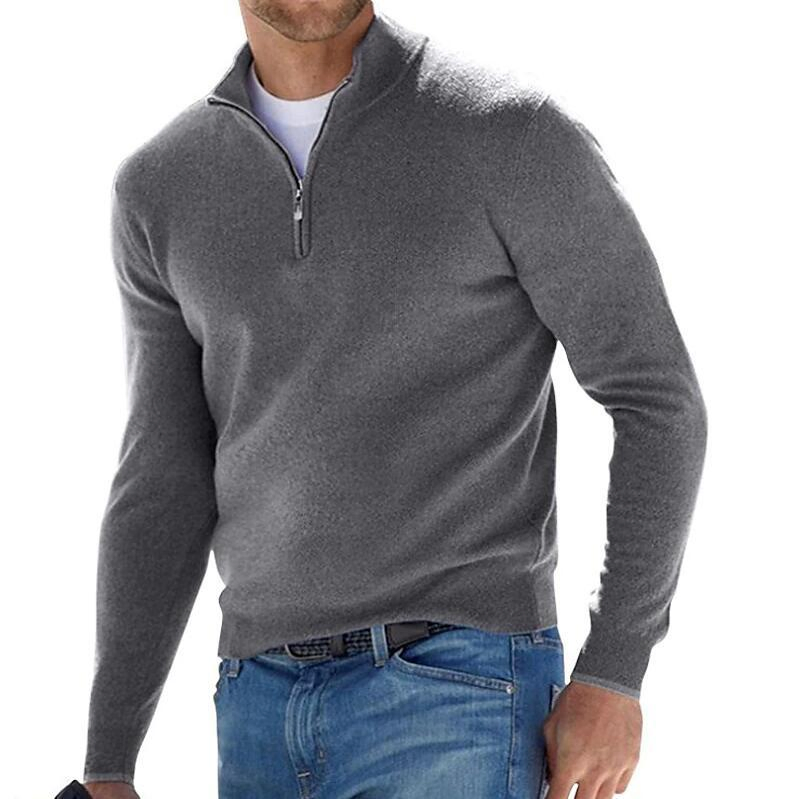 Fábrica de Ropa 2025 Invierno Nueva Moda para Hombres&amp;prime;Los Suéteres de lana con cremallera de Negocios Mantienen la Ropa Abrigada Suéteres de punto con logotipo personalizado para Hombres