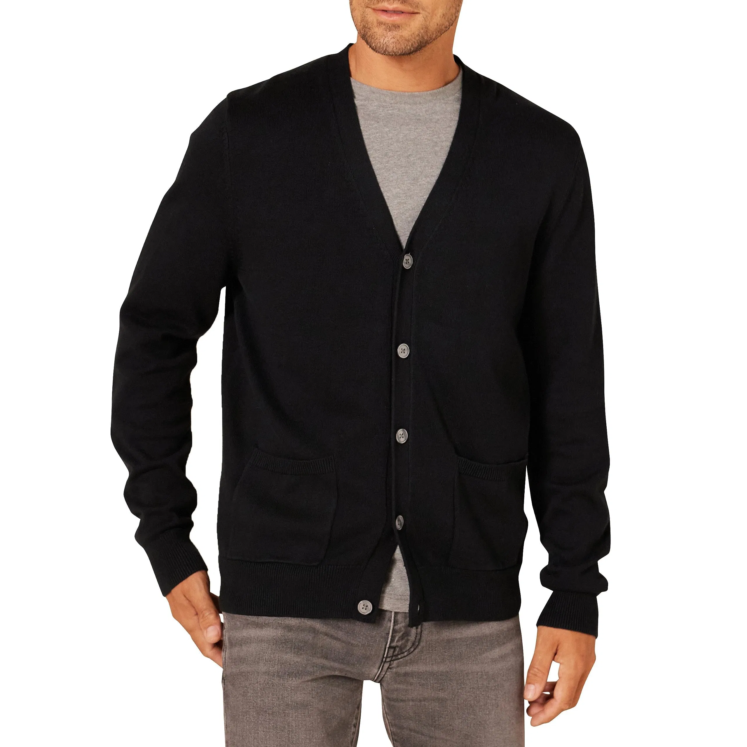 Suéteres de Cárdigan de algodón personalizados de Fábrica de Ropa para hombres y prime con logotipo bordado