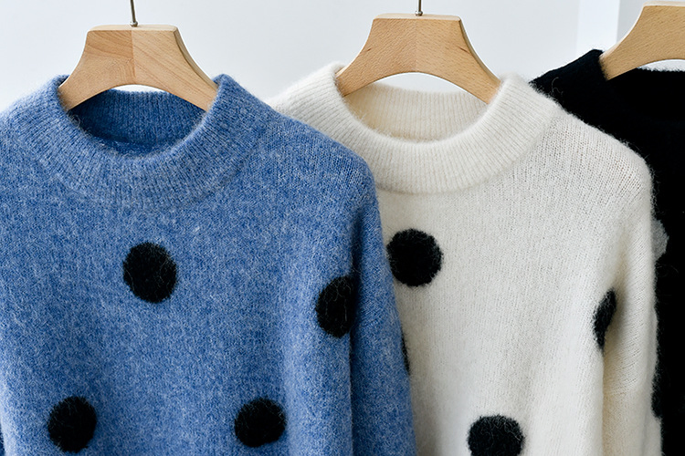 Suéter de Moda de Otoño Invierno para Mujer & amp;prime; Suéter de lunares