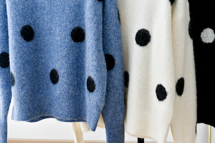 Suéter de Moda de Otoño Invierno para Mujer & amp;prime; Suéter de lunares