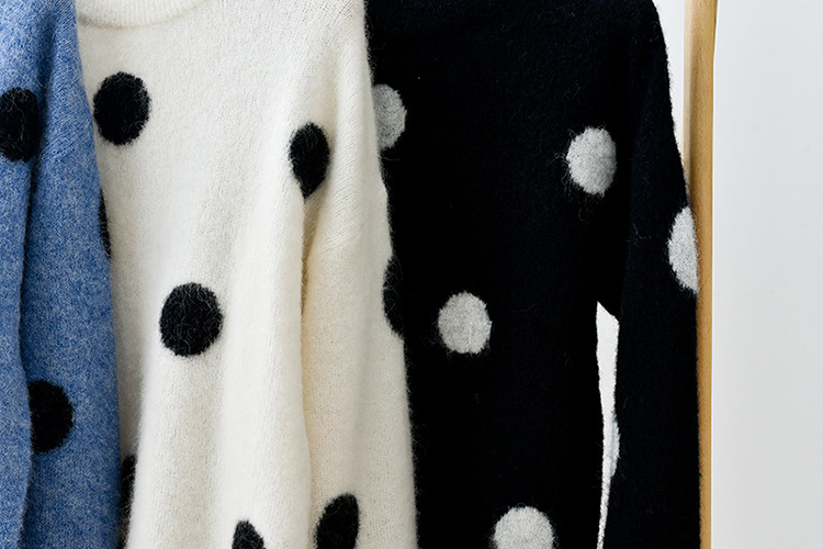 Suéter de Moda de Otoño Invierno para Mujer & amp;prime; Suéter de lunares