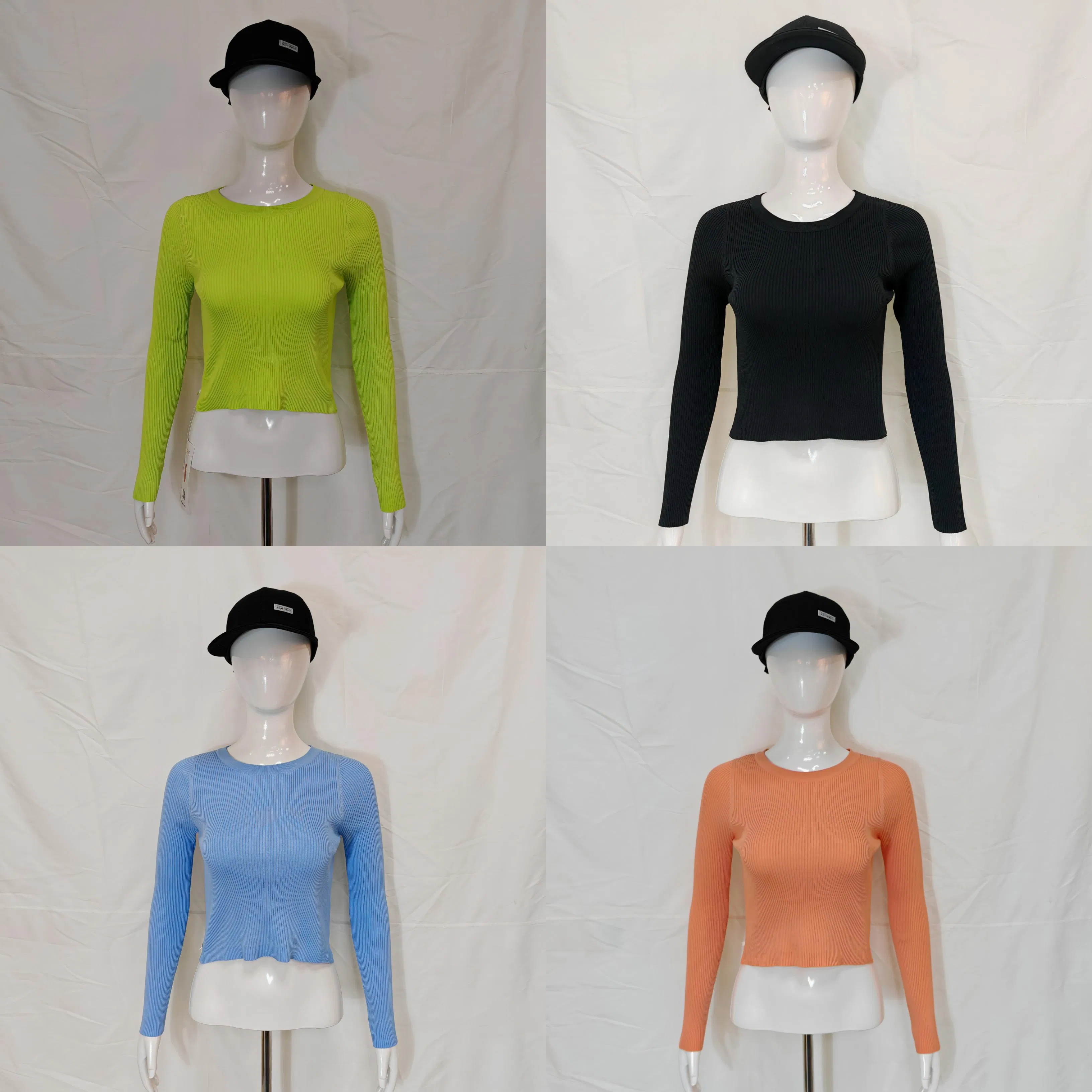 Moda de Verano e Invierno Cómoda Camiseta de Festival Diario para Mujer&prime;s Suéter de Manga Larga Ajustado