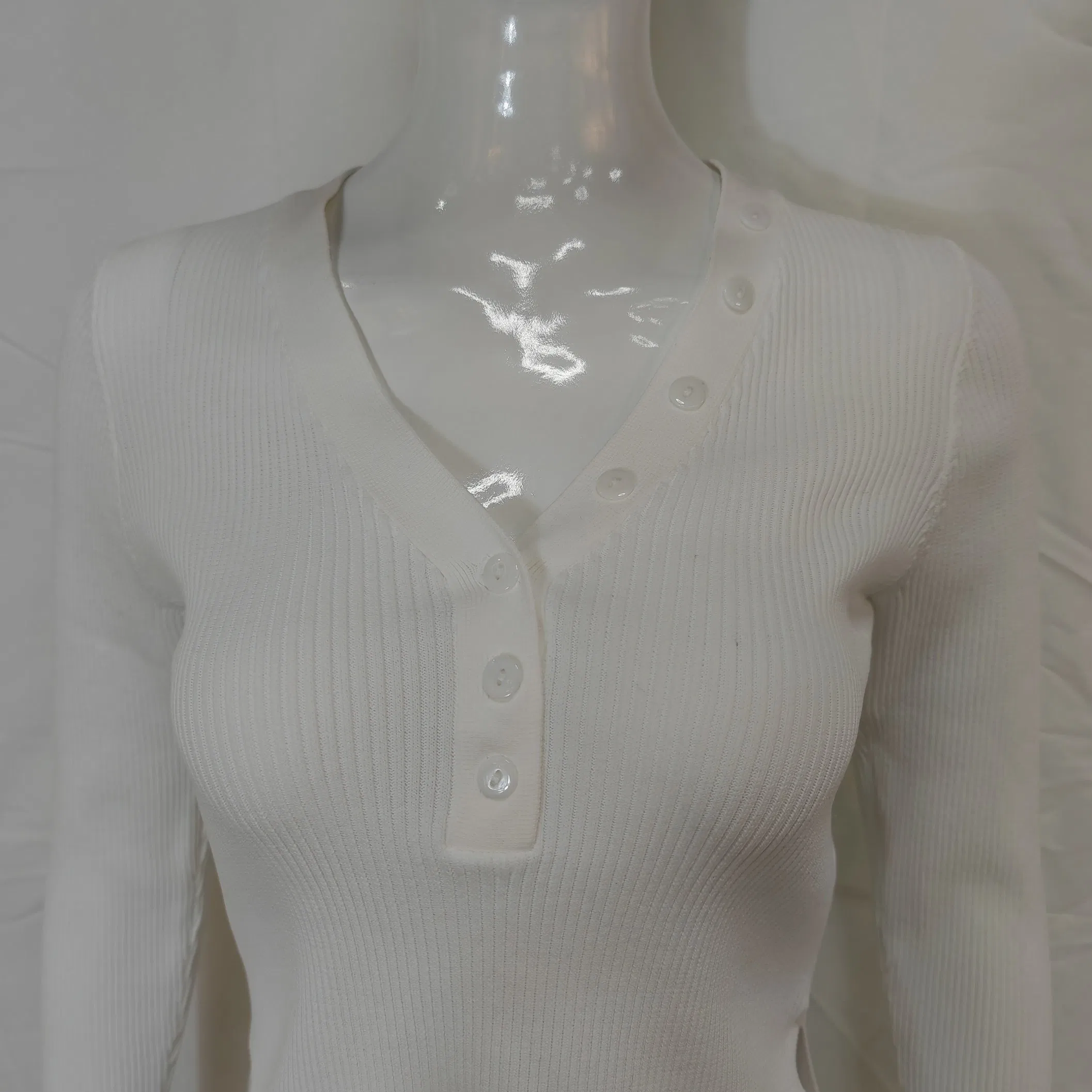 Suéter Informal con Cuello en V para Mujer, Diseño de Logotipo Personalizado, Suéter de Punto de Manga Larga Transpirable