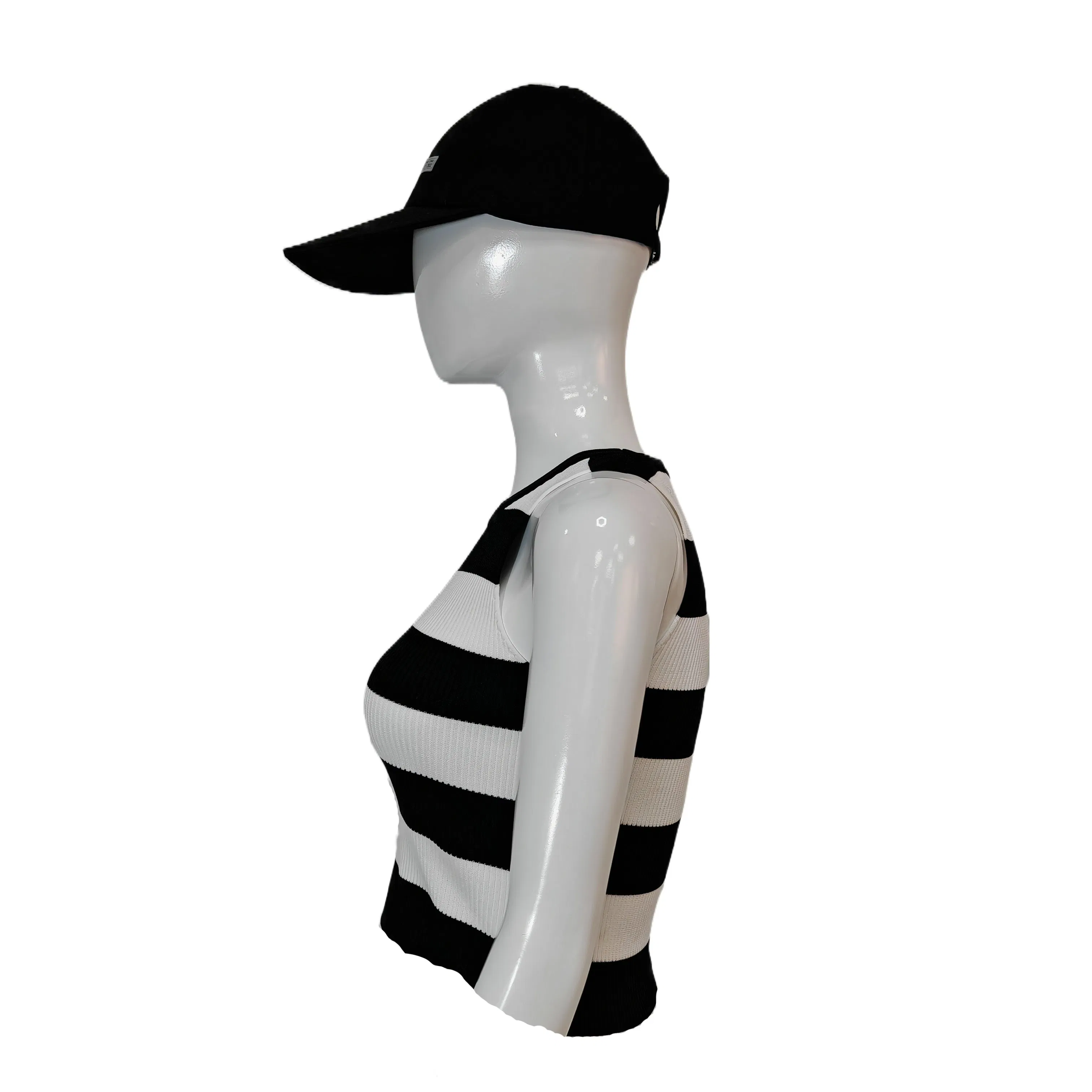 Nueva Camiseta sin Mangas Vintage para Mujer, Chaleco Informal Corto Delgado, Bloque de Color, A Rayas, Sin Mangas, De Punto, Chaleco De Suéter con Cuello Redondo Al por Mayor