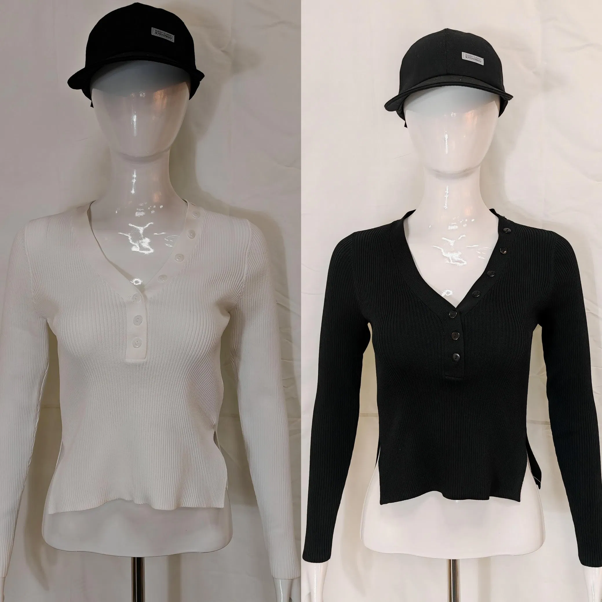 Suéter Informal con Cuello en V para Mujer, Diseño de Logotipo Personalizado, Suéter de Punto de Manga Larga Transpirable