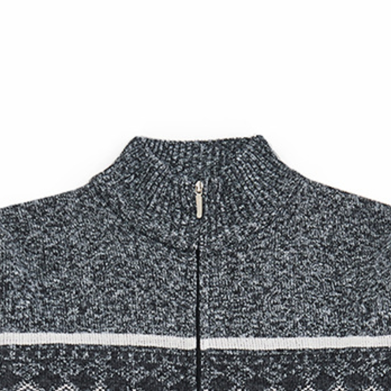 Suéter de lana de media Cremallera de cuello Alto de Lana Pura Gruesa Personalizada al por mayor para hombres&prime;s