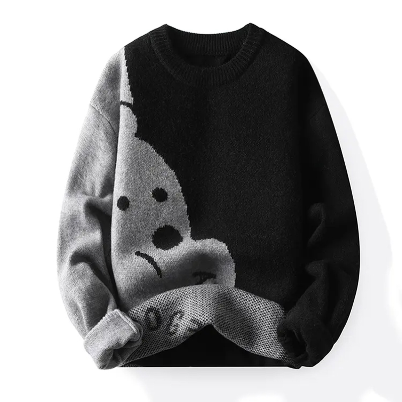 Suéter OEM personalizado, Prendas de punto Jacquard Unisex, Jersey de cuello redondo para Hombre, Jerséis de punto