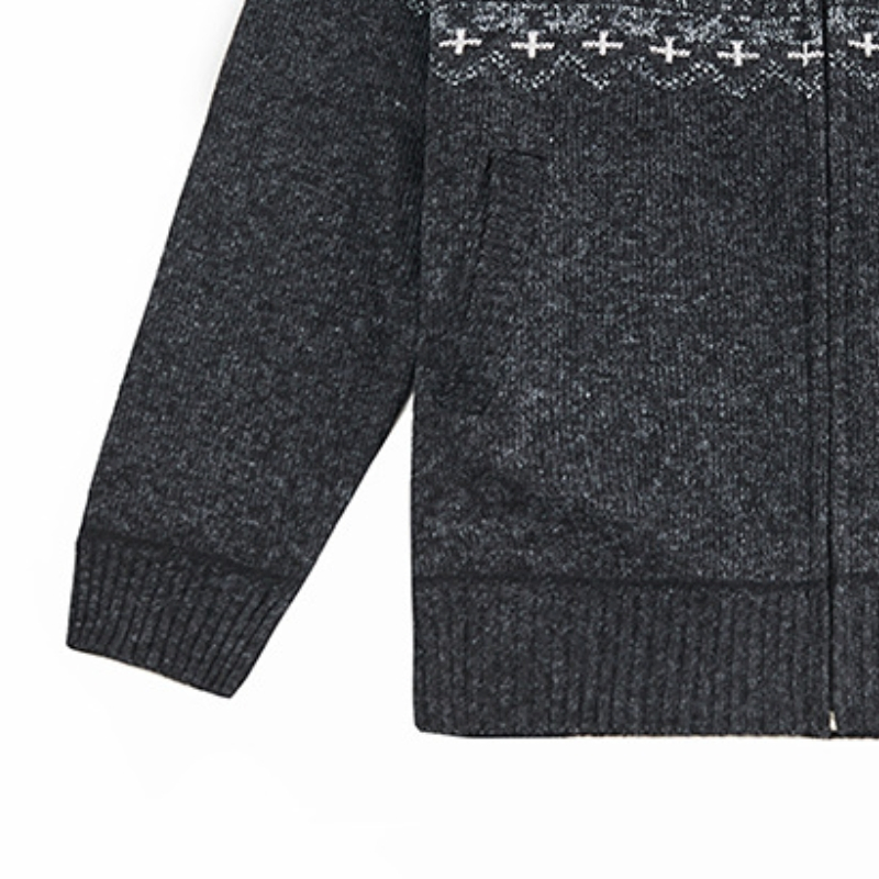 Suéter de lana de media Cremallera de cuello Alto de Lana Pura Gruesa Personalizada al por mayor para hombres&prime;s