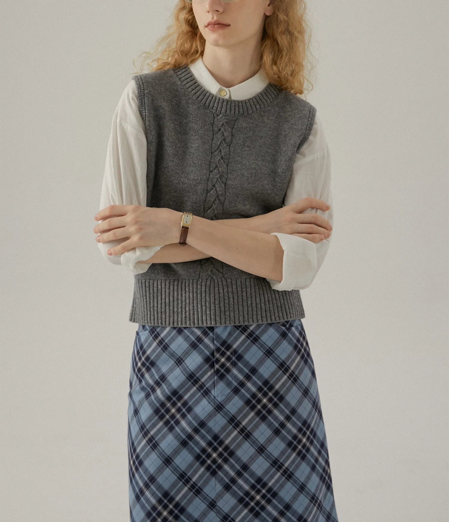 Chaleco Elegante con Espalda Abierta Para Mujer, Sólido, sin Mangas, Elegante, Corto, Ropa, Jersey con cuello redondo, Tejido, Suéteres para mujer y prime;s Chaleco