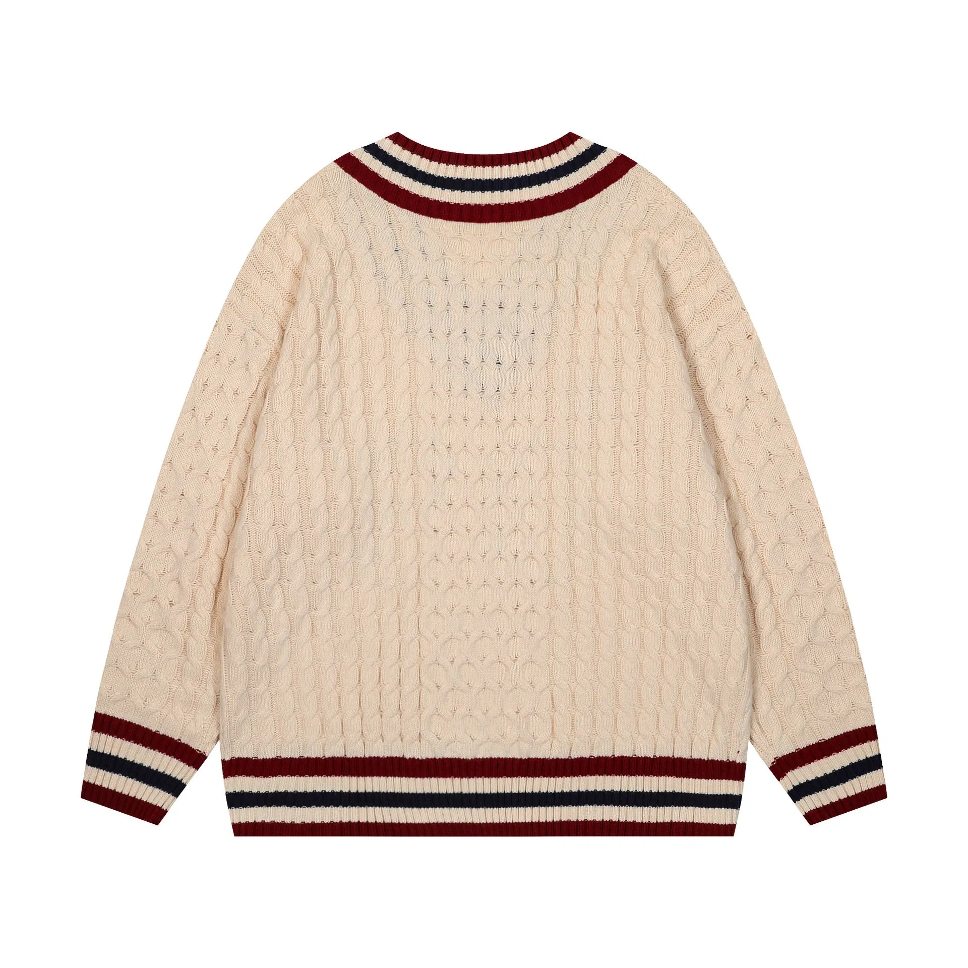 Suéter de Punto de Color Sólido Personalizado para Mujer, Cuello en V con Hombros Descubiertos, Suéteres de punto 100% de Algodón, Jersey para Mujer