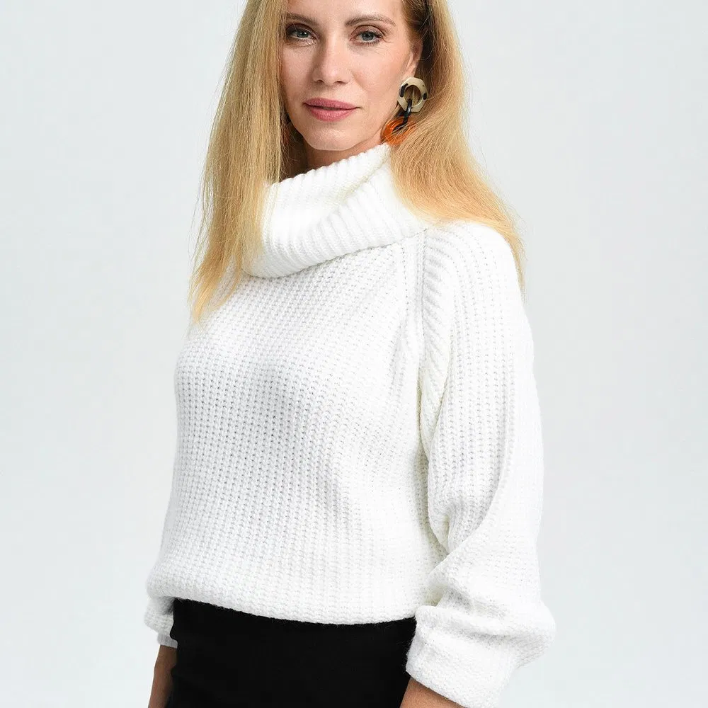 Fabricante de Prendas de Punto Personalizadas Jersey de Punto de Algodón Suéter Casual de Cuello Redondo Suéter de Punto de Lana de Cachemira para Mujer Top para Mujer
