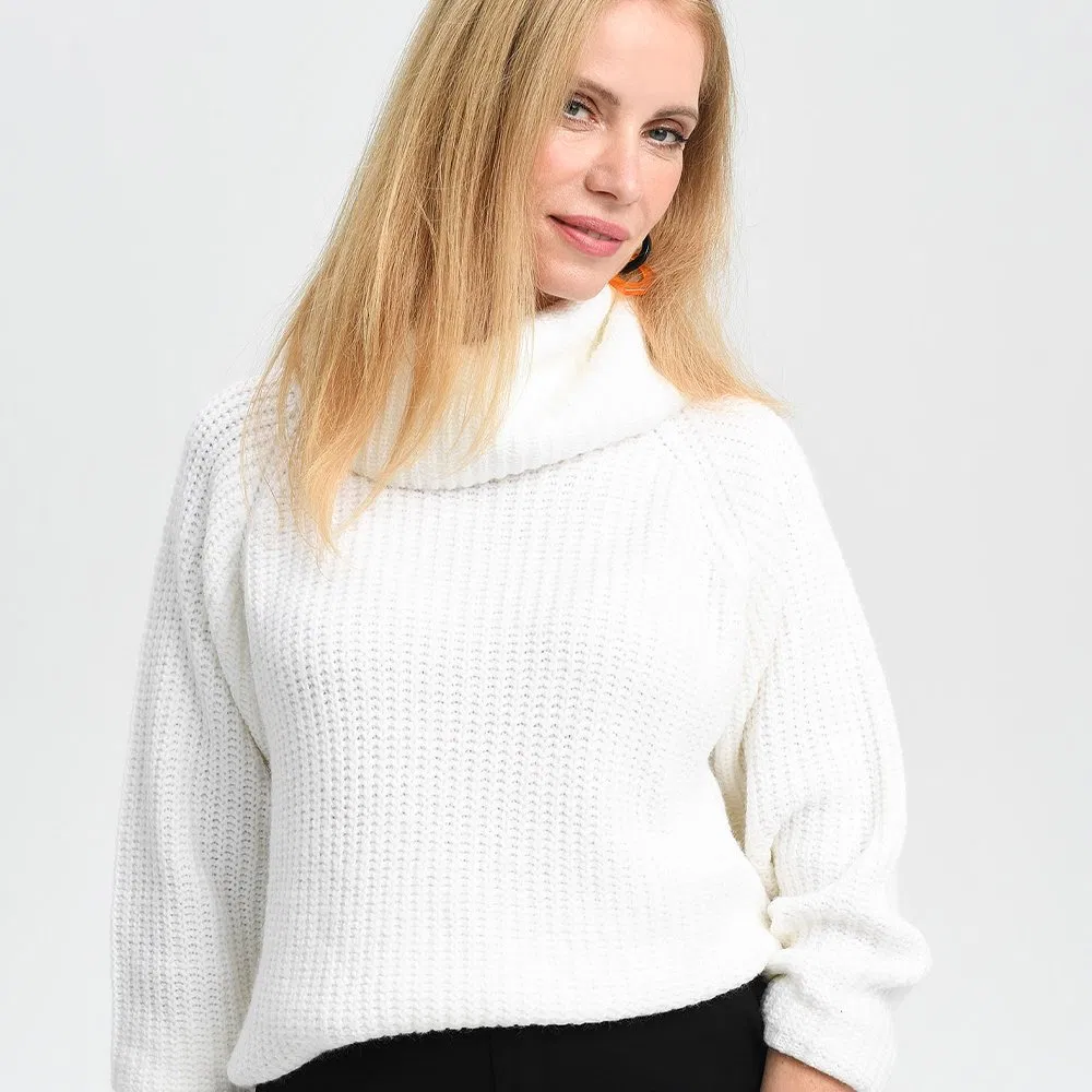 Fabricante de Prendas de Punto Personalizadas Jersey de Punto de Algodón Suéter Casual de Cuello Redondo Suéter de Punto de Lana de Cachemira para Mujer Top para Mujer