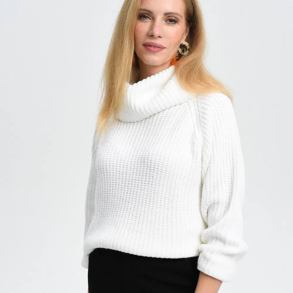 Fabricante de Prendas de Punto Personalizadas Jersey de Punto de Algodón Suéter Casual de Cuello Redondo Suéter de Punto de Lana de Cachemira para Mujer Top para Mujer