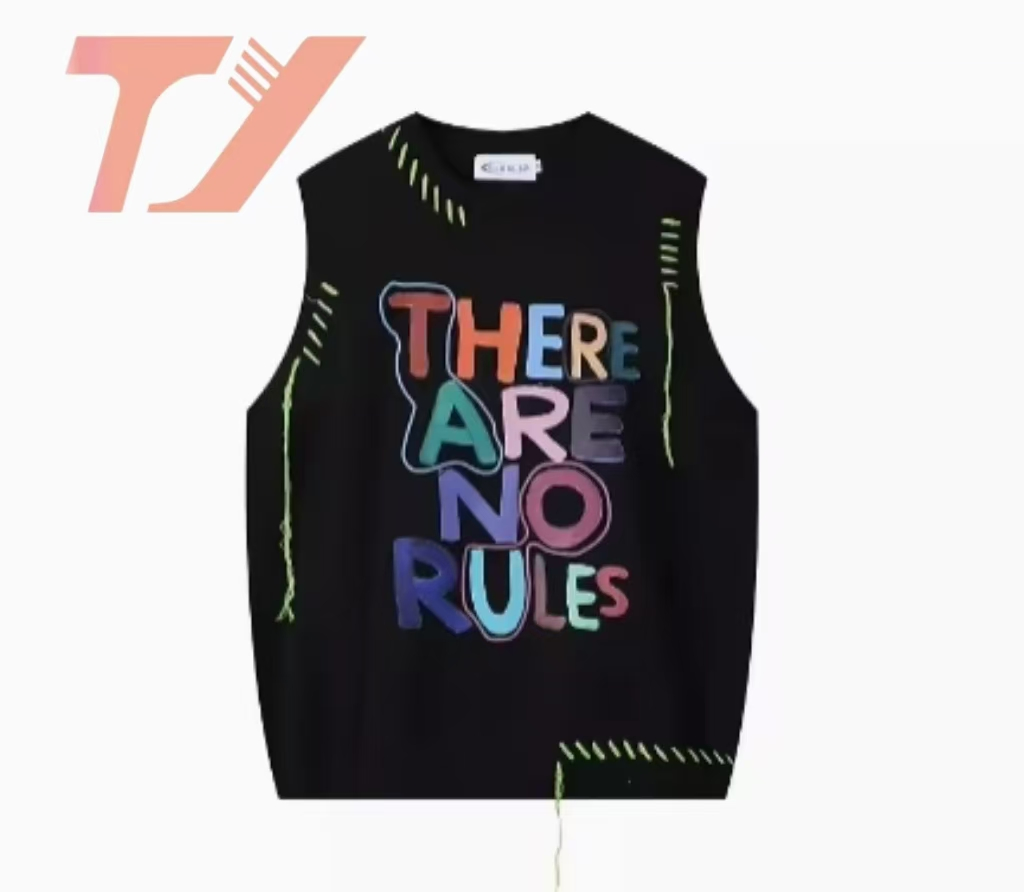 Camiseta Sin Mangas con Logotipo Personalizado Para Hombre, Camiseta de Estilo Callejero de Verano, Camiseta con Cuello Redondo y Lavado a la Piedra