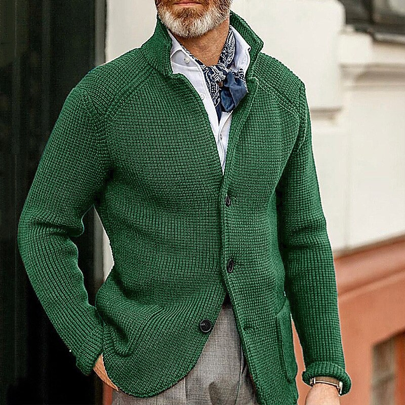 Suéter Cárdigan de lana de invierno de gran tamaño para hombre&prime; s Personalización de lana Suéteres suaves de punto de algodón para Hombre