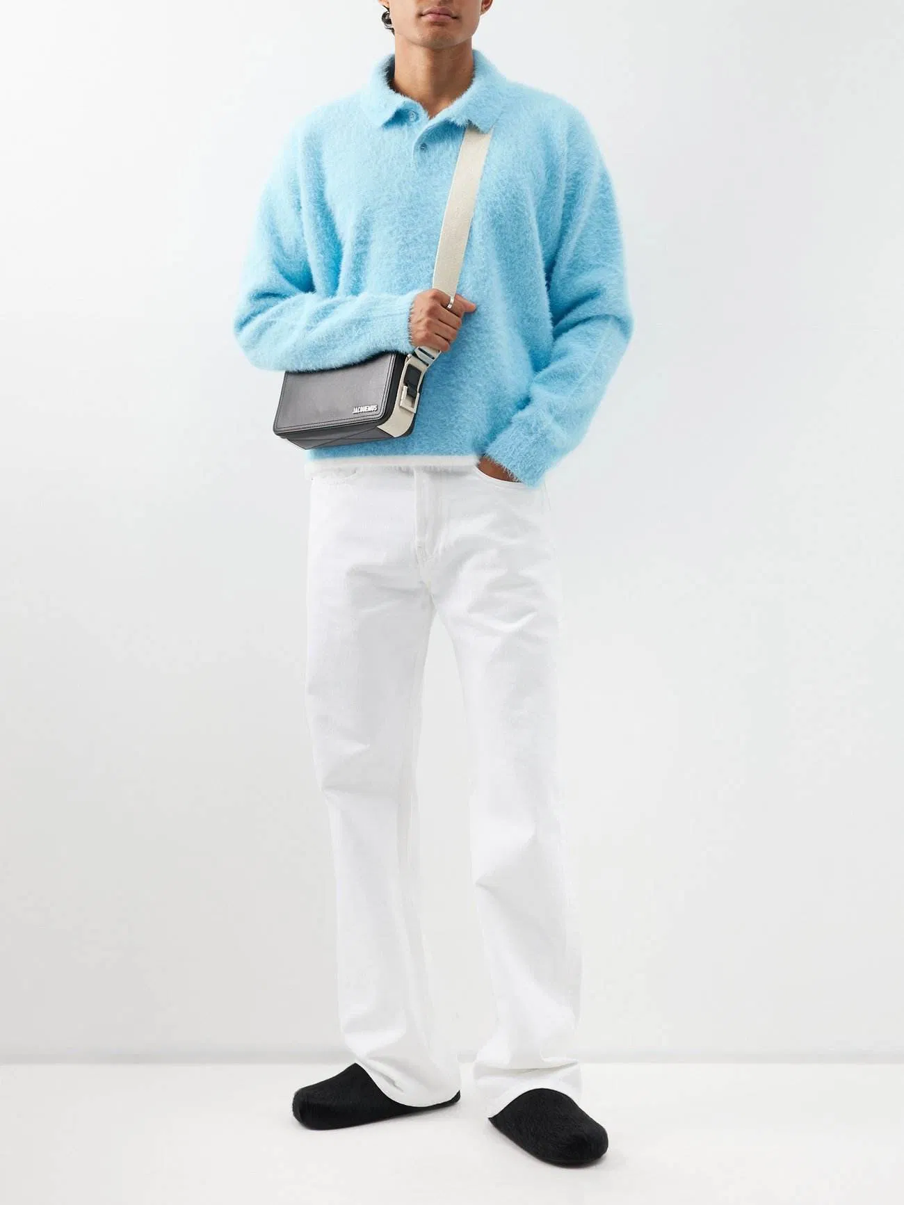 Suéteres OEM de punto Mohair para hombre&amp;prime;s, Logotipo Personalizado, Piel Sintética, Mohair Cepillado, Peludo, Esponjoso, Suéter de polo de punto para hombre