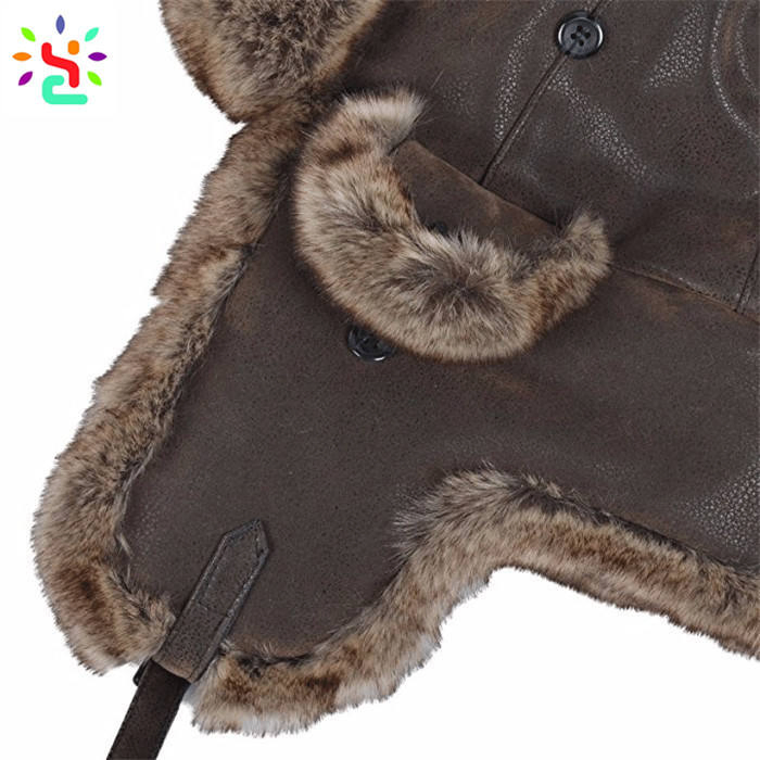 Sombreros de invierno de Piel de Conejo Ushanka con Bordado Ushanka