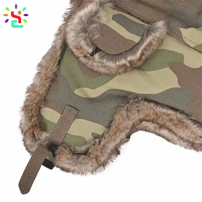 Sombrero Ruso al por Mayor Sombrero Ushanka personalizado Camo Ushanka con Gorro de Invierno de Piel Sintética Sombrero de Bombardero de Aviador