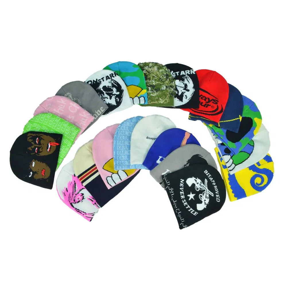 Recomendar Sombreros de Gorrita Tejida Gorro de Punto Jacquard con Patrón de Llama Personalizado Gorros Cálidos