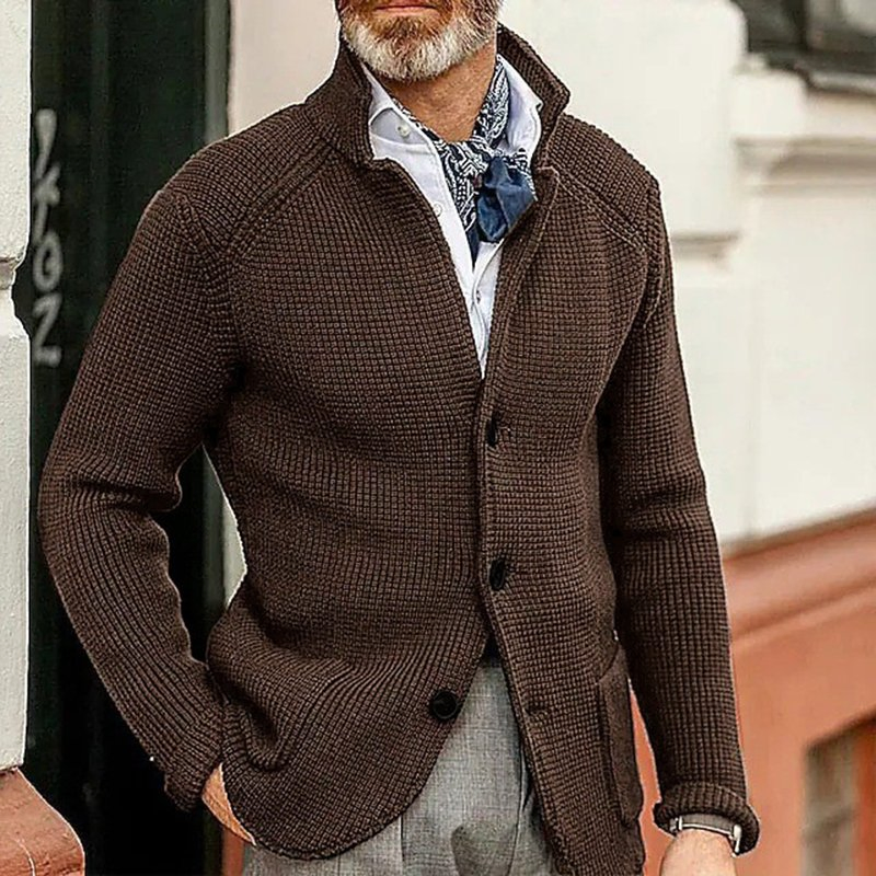 Suéter Cárdigan de lana de invierno de gran tamaño para hombre&prime; s Personalización de lana Suéteres suaves de punto de algodón para Hombre