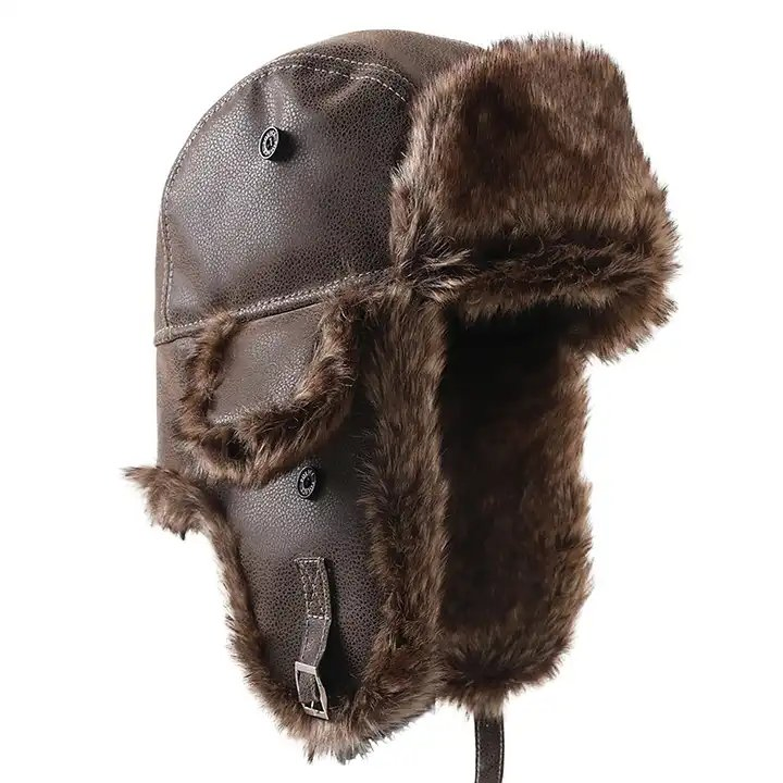 Venta al por mayor Invierno Ruso Invierno Ushanka Sombreros con Orejeras Piel de Conejo Real Sombrero de Trampero para Mujer Sombrero de Piel de Oveja