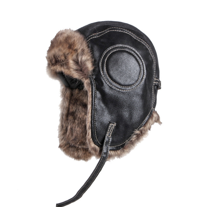 Venta al por mayor Invierno Ruso Invierno Ushanka Sombreros con Orejeras Piel de Conejo Real Sombrero de Trampero para Mujer Sombrero de Piel de Oveja