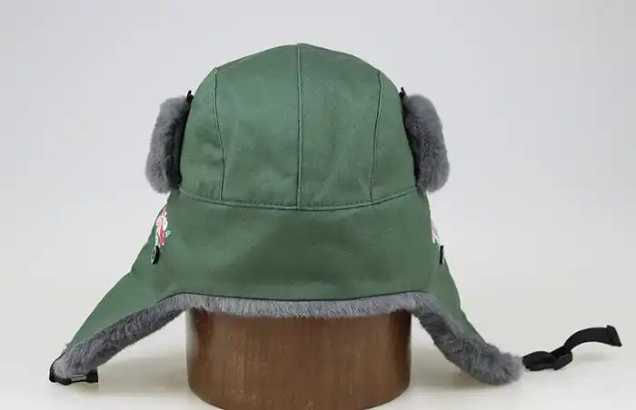 Sombrero de Trampero de Invierno Personalizado Ushanka Patrón de Sombrero de Piel de Conejo Ruso Tejido con Gorro de Invierno para Niños Al por mayor