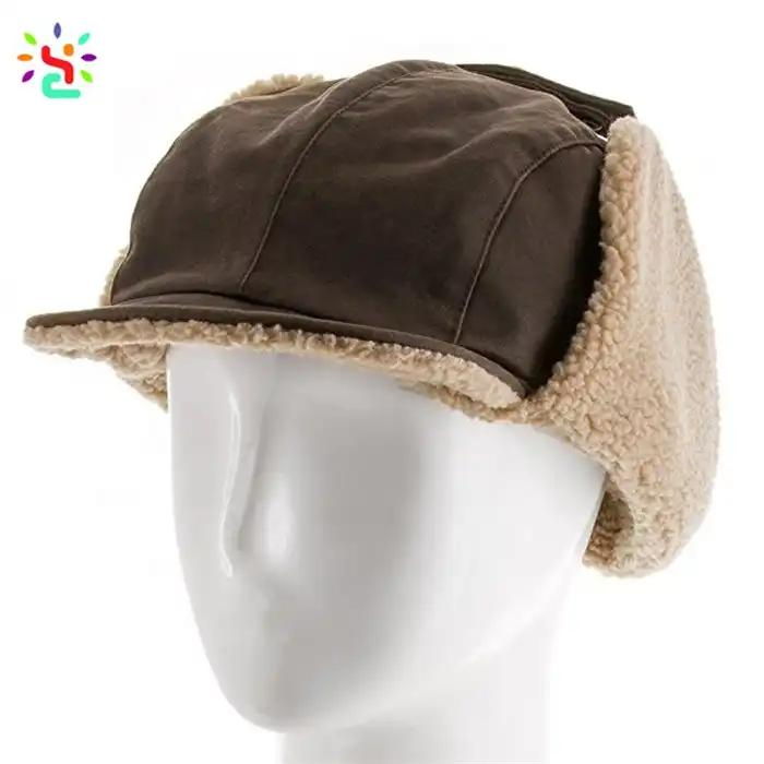 Mejor Gorra de Aviador de Soldado Piloto Sombrero de Piel Sintética con Orejeras Ushanka Trapper Invierno