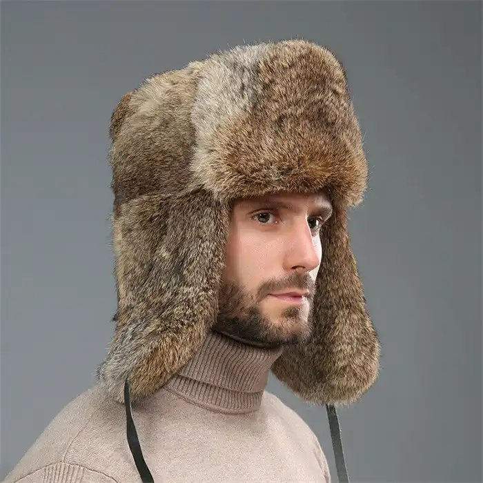 Sombreros Ushanka Cálidos de Invierno Ushanka de Venta caliente con Orejeras de Piel Real Suaves Personalizados para Hombres Ushankas