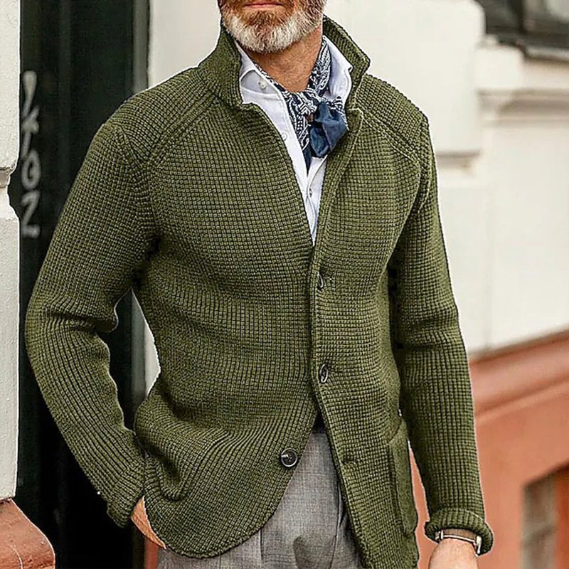 Suéter Cárdigan de lana de invierno de gran tamaño para hombre&prime; s Personalización de lana Suéteres suaves de punto de algodón para Hombre
