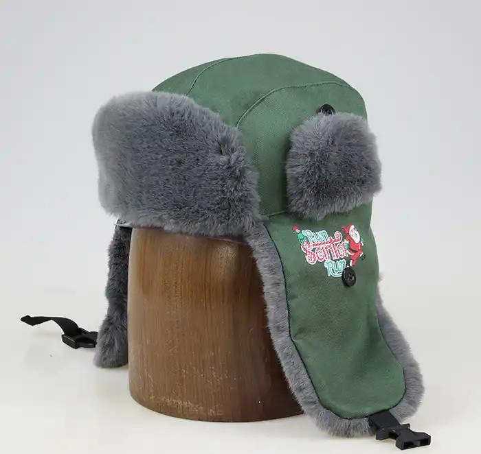 Sombrero de Trampero de Invierno Personalizado Ushanka Patrón de Sombrero de Piel de Conejo Ruso Tejido con Gorro de Invierno para Niños Al por mayor