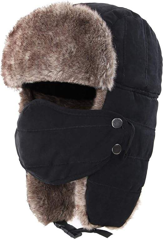 Sombrero de Trampero Sombreros Cálidos de Invierno Sombrero de Caza Ushanka con Máscara Orejeras Gorra de Invierno Hombres Mujeres