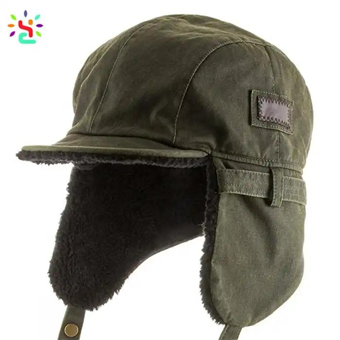 Mejor Gorra de Aviador de Soldado Piloto Sombrero de Piel Sintética con Orejeras Ushanka Trapper Invierno