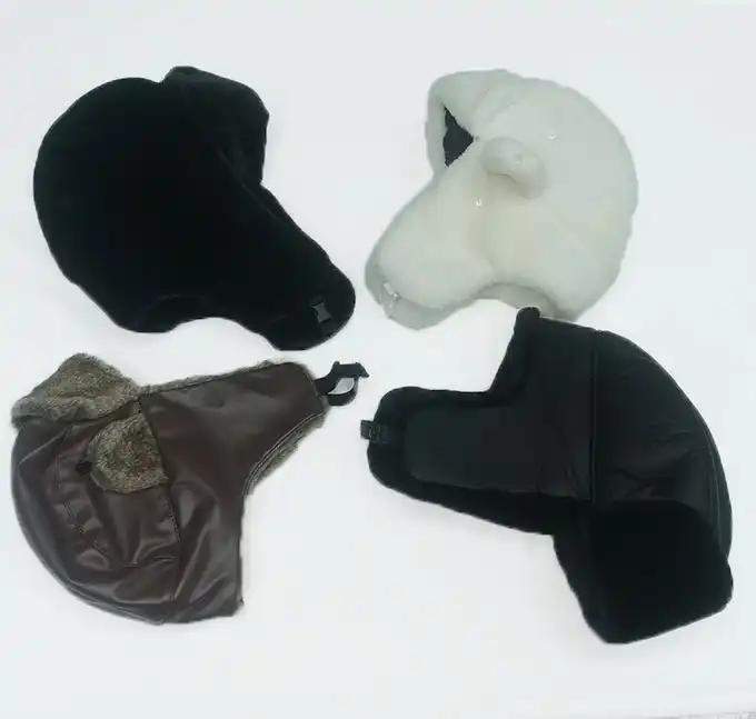 Sombreros Ushanka de Invierno Rusos Personalizados Con Orejeras de Piel de Conejo Real para Mujer Sombrero de Cazador Sombreros de Piel de Oveja