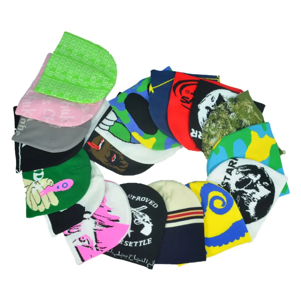Recomendar Sombreros de Gorrita Tejida Gorro de Punto Jacquard con Patrón de Llama Personalizado Gorros Cálidos