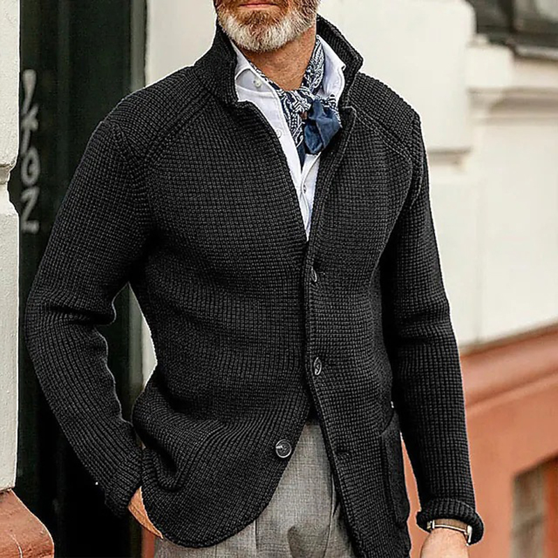 Suéter Cárdigan de lana de invierno de gran tamaño para hombre&prime; s Personalización de lana Suéteres suaves de punto de algodón para Hombre