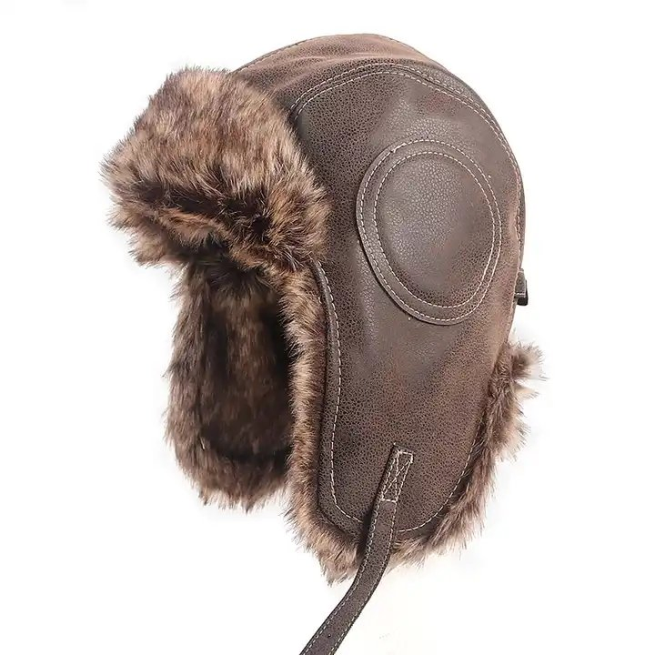 Venta al por mayor Invierno Ruso Invierno Ushanka Sombreros con Orejeras Piel de Conejo Real Sombrero de Trampero para Mujer Sombrero de Piel de Oveja
