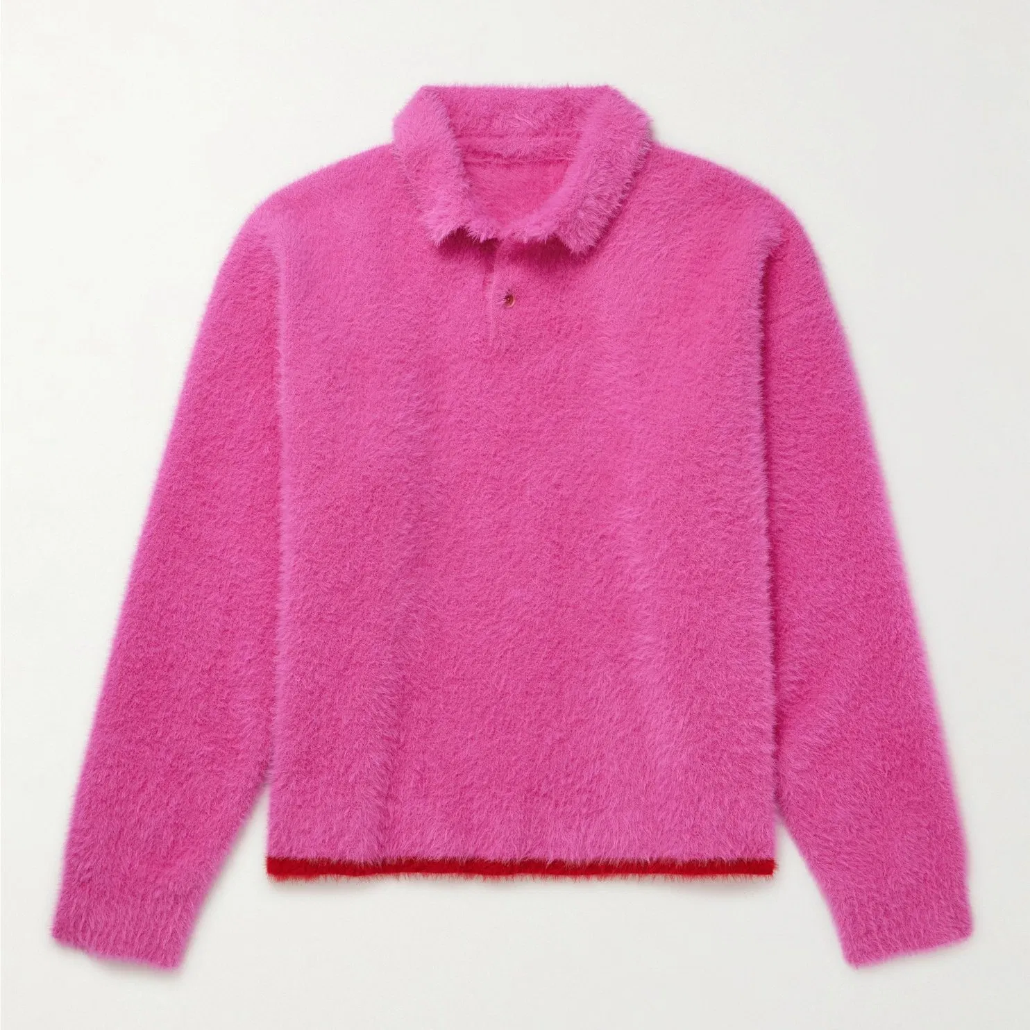 Suéteres OEM de punto Mohair para hombre&amp;prime;s, Logotipo Personalizado, Piel Sintética, Mohair Cepillado, Peludo, Esponjoso, Suéter de polo de punto para hombre