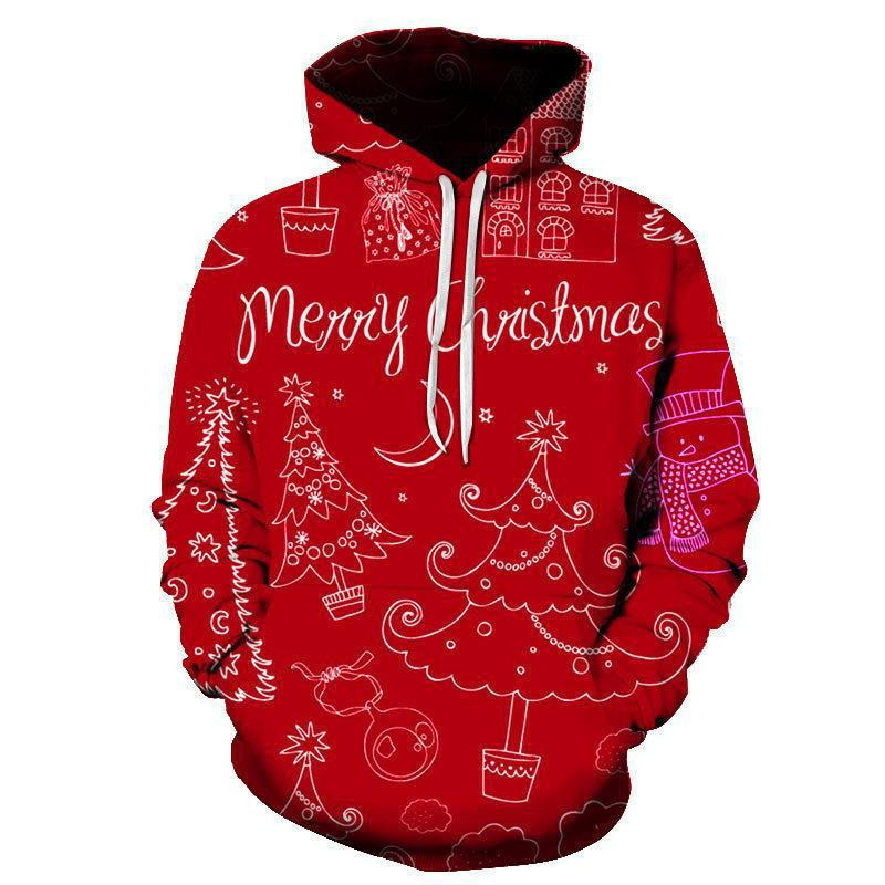 Sudaderas con Capucha Unisex al por Mayor Acogedoras del patrón de la Navidad para Todas las estaciones