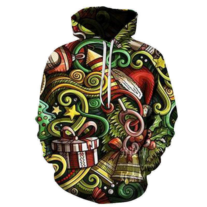Sudaderas con Capucha Unisex al por Mayor Acogedoras del patrón de la Navidad para Todas las estaciones