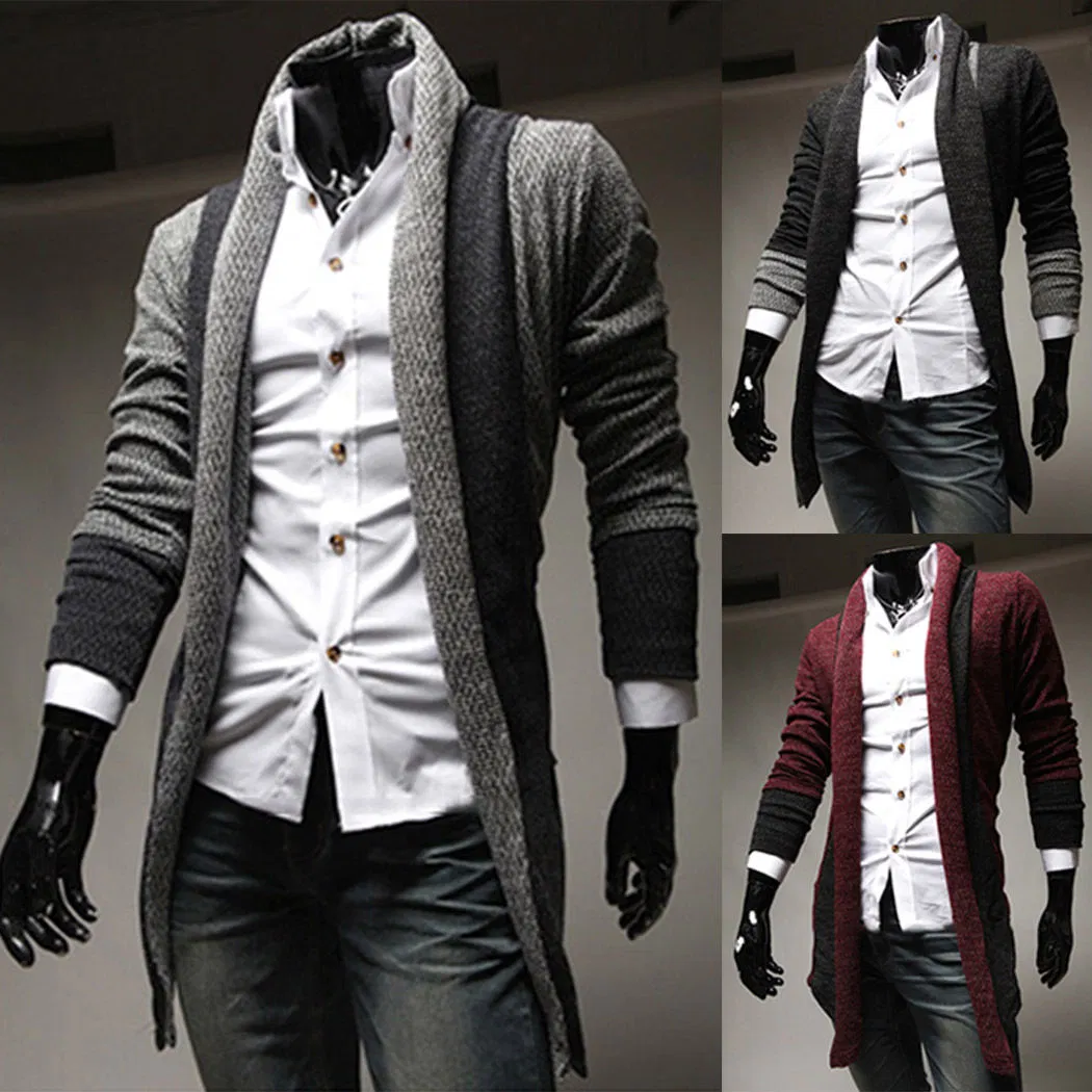 Fabricante de Guangzhou Cárdigan Ajustado Con Solapa Informal Cárdigan De Moda Suéter de Venta Caliente Para Hombres Fábrica barata