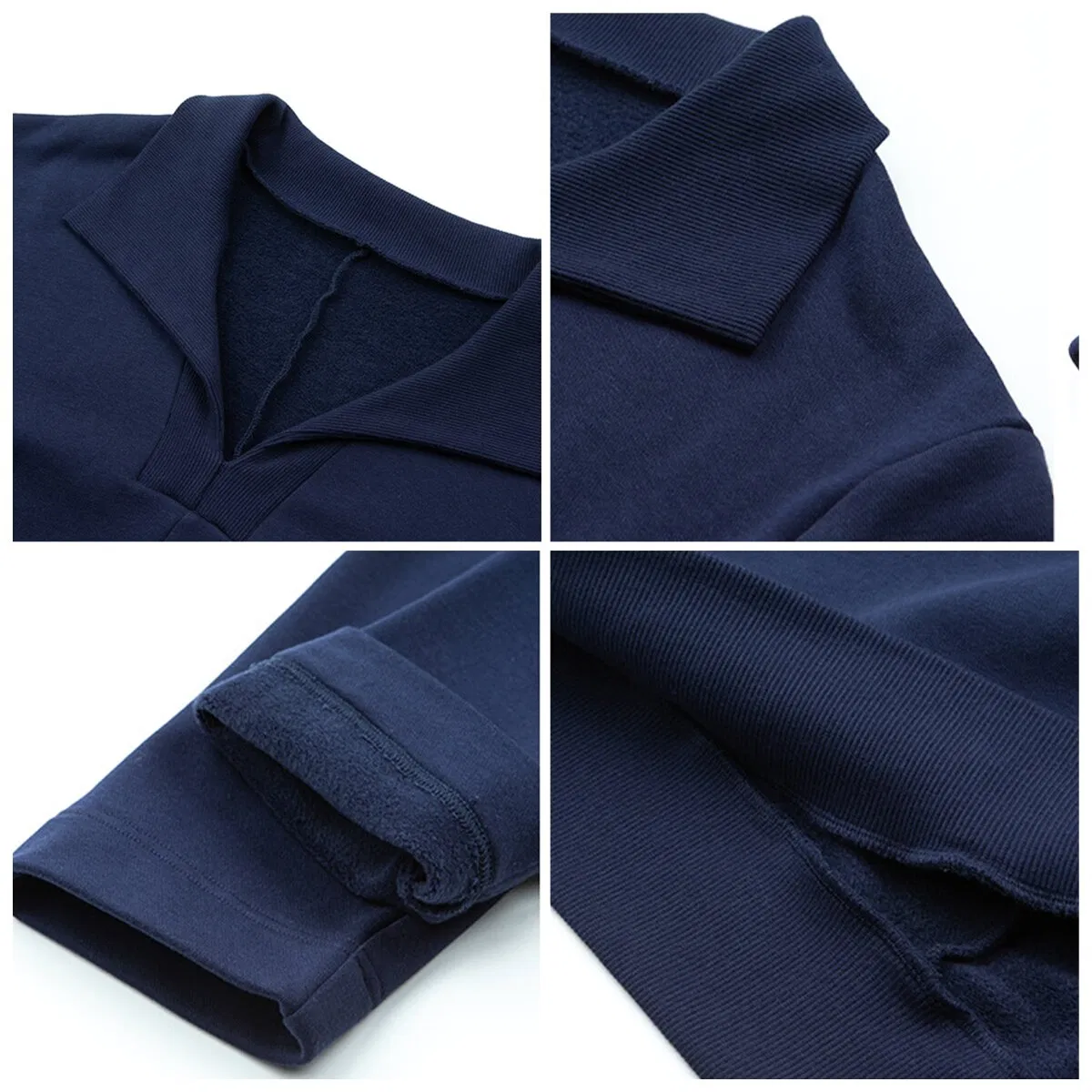 Sudadera Informal De Entrenamiento De Calle De Color Sólido Personalizada De Alta Calidad Con Estampado de Soplo de Lana 100% Algodón con Cuello Polo para Hombre
