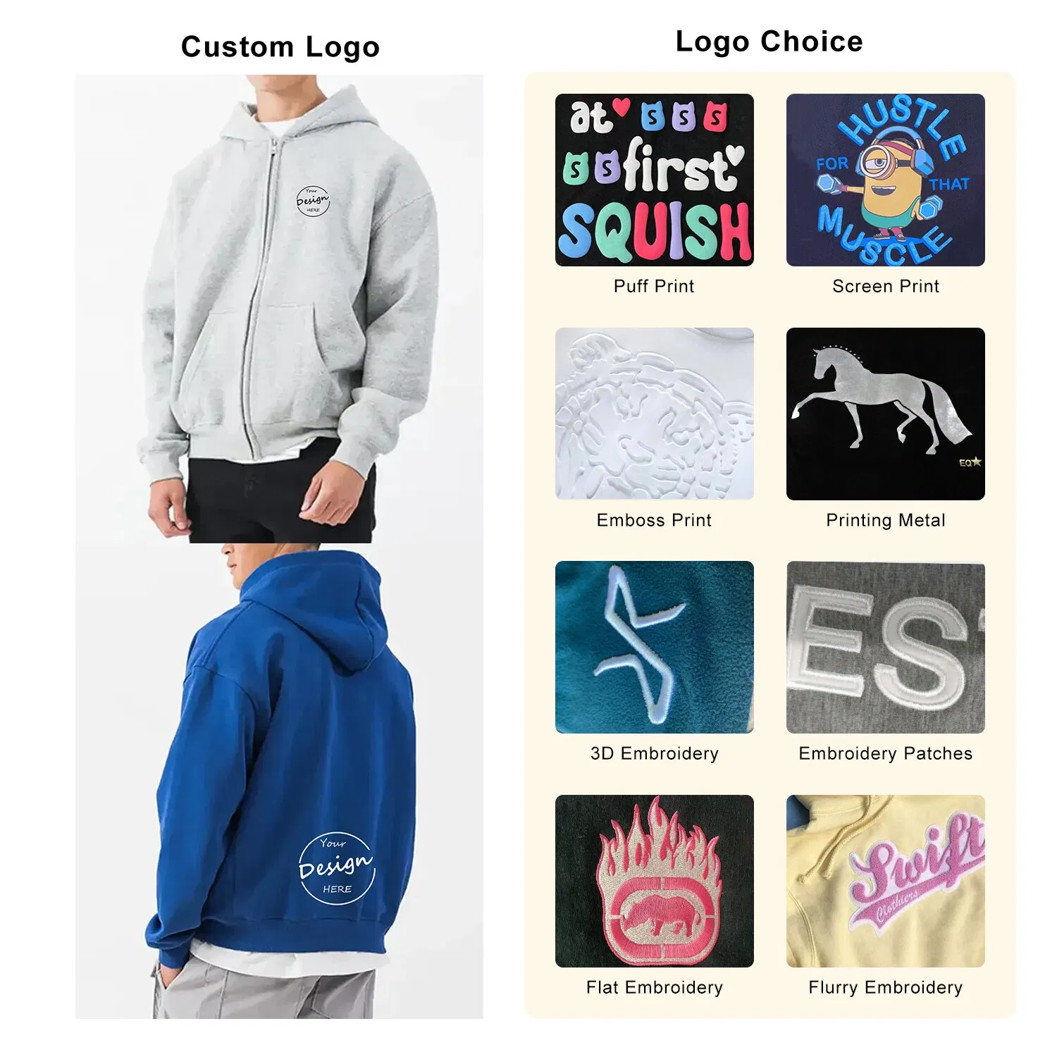 Sudadera con Cremallera Bordada de Color Sólido de Alta Calidad OEM, Ropa Deportiva a Granel, Sudaderas con cremallera en blanco Highstreet para hombres Casuales